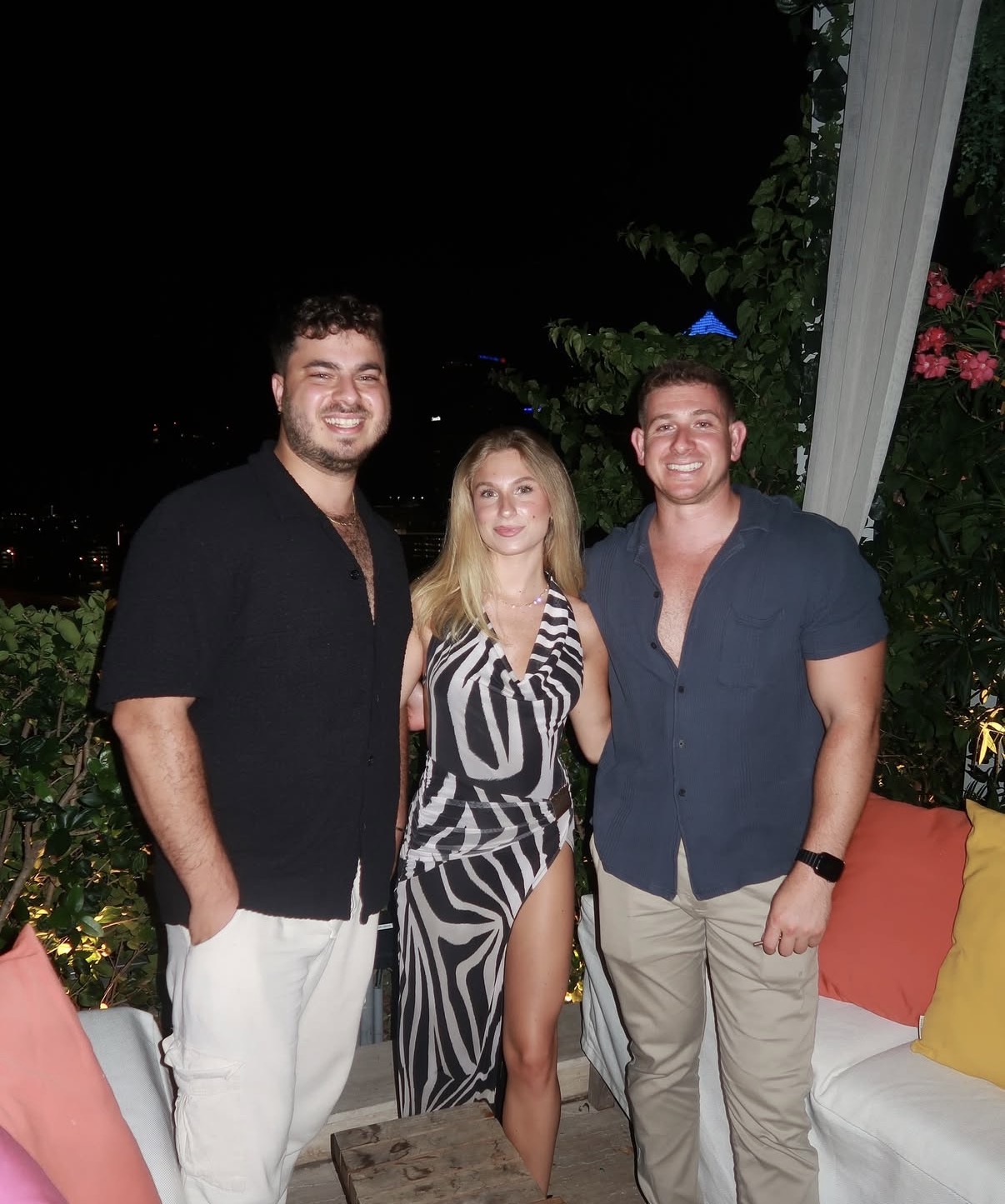 Hamptons rooftop night out with friends in summer