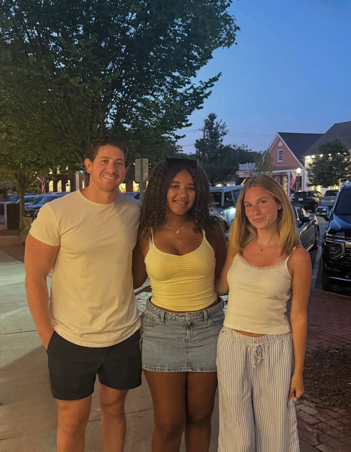 Summer evening on Southampton Village main street with friends