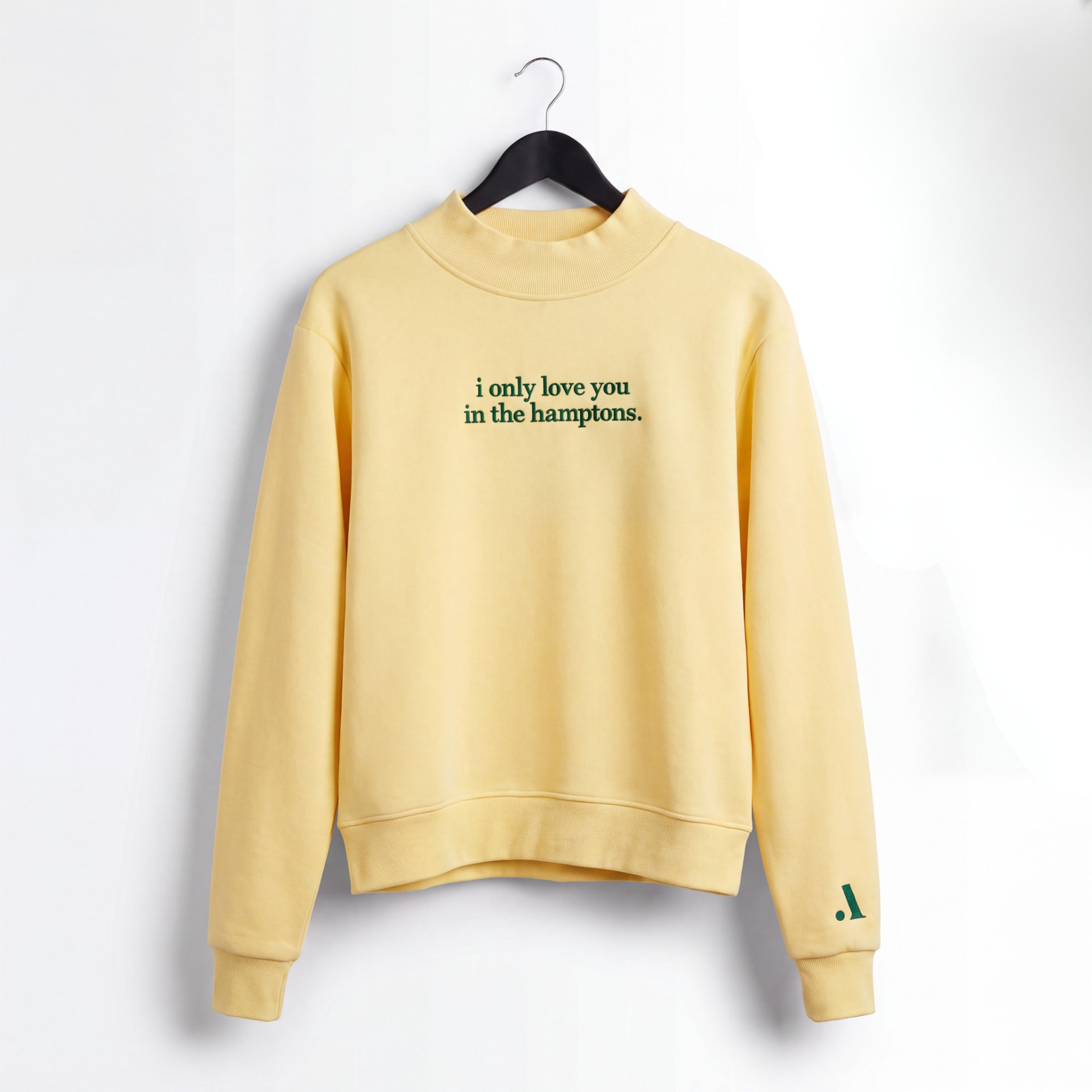 i only love you in the hamptons mock-neck crew