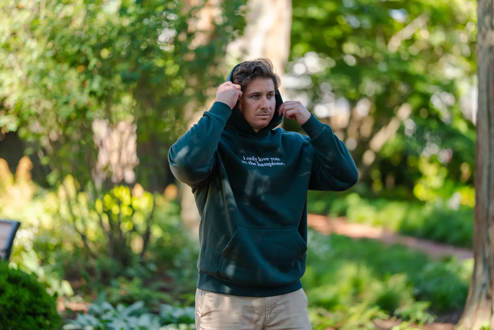 i only love you in the hamptons fleece hoodie